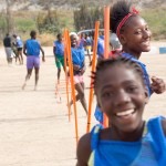 haitian girls complete run drills