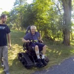 elderly track chair veteran and hotes volunteer