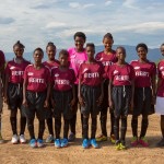 women soccer team maroon uniform