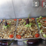 Eggplant dishes in silver platter